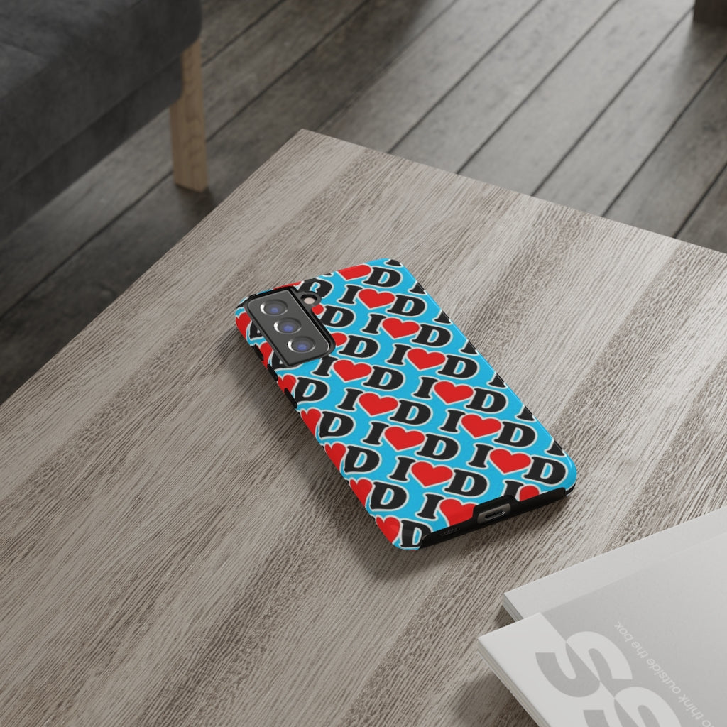 I Heart D all over print Tough Cases BLUE